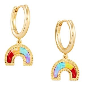 Kendra Scott rainbow Opal Huggie earrings